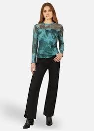 ZESICA Womens 2026 Spring Floral Mesh Going Out Tops Long Sleeve Crewneck Slim Fit Ruched Y2k Shirt Beach Vacation Outfit XXLK