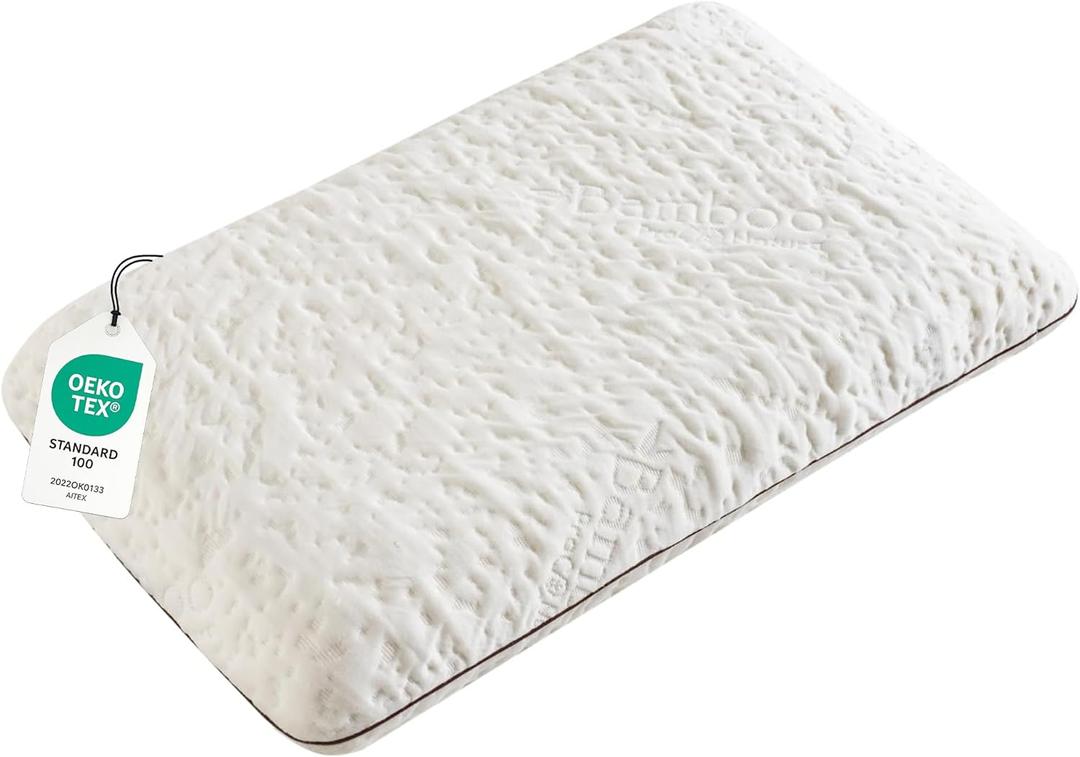 Memory Foam Pillow for Sleeping, 27.56x16.54x5.90 inches, Breathable Soft Cover, Relieves Neck Pain - Back, Stomach, Side Sleeper, White