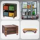 2 Inch Caster Wheels, Casters Set of 4, ASHGOOB Red Polyurethane (PU) Casters with Brake Heavy Duty, Industrial Locking Swivel Top Plate Castor Wheels for Workbench/Furniture/Cart