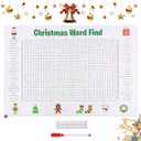 10 x Christmas Giant Word Search Poster  With Erasable Marker Pen, Giant Holiday Word Search Wall Poster for Thanksgiving and Christmas, 36" X 24" Wall Game for Family Holiday Party Activity