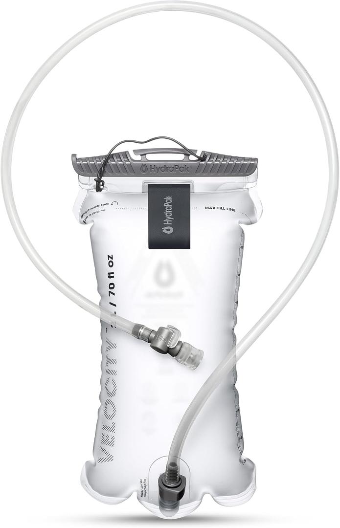 HydraPak Velocity Hydration Reservoir (1.5L, 2L, 3L), Ultralight Water Bladder, Self-Sealing Bite Valve, Leak Proof, Reversible, Dishwasher Safe
