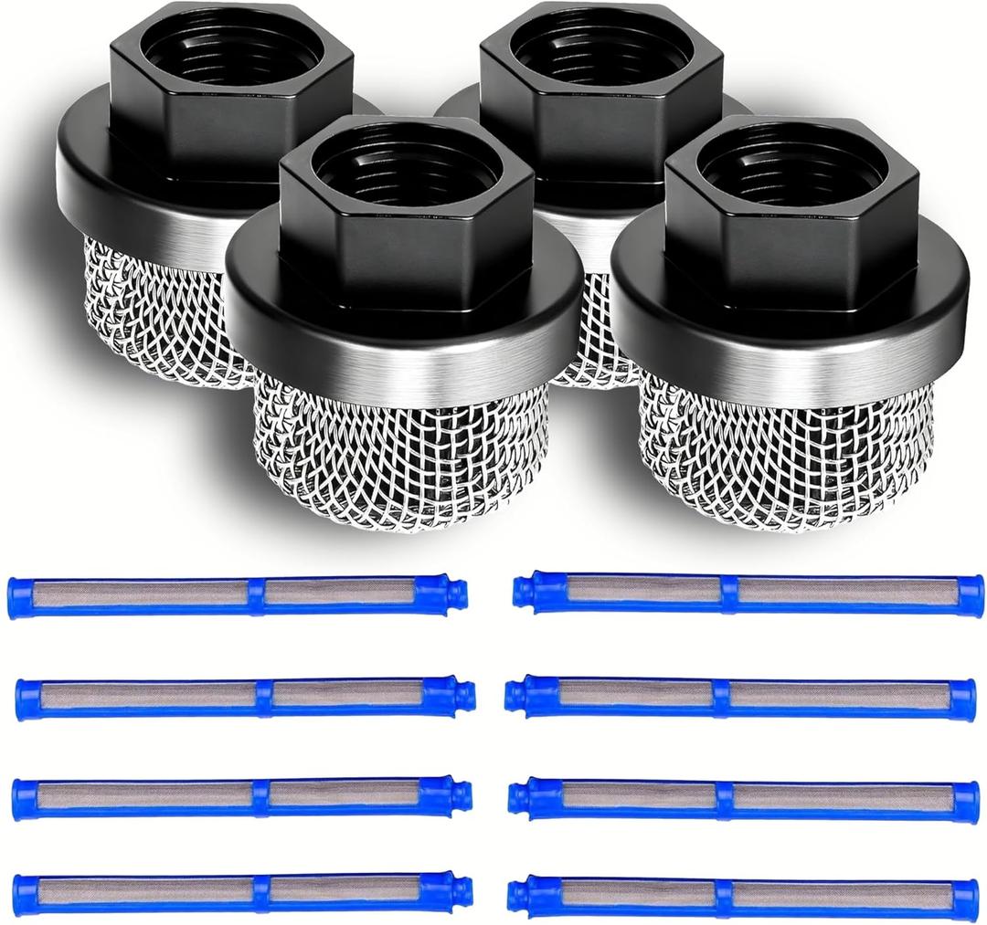 Airless Paint Sprayer Filter Kit, Suction Tube & Spray Gun Filters, Replacement 246385 287032, 60 Mesh, 12 Pcs Compatible with Most Airless Paint Sprayers Ultra Max II LineLazer Series