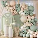 149pcs Neutral Balloon Arch Kit, Sage Green Balloon Arch Kit with Nude White Sand Sage Green Balloons for Wedding Birthday Baby Shower Decorations