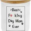 Lihome Dog Mom Gifts - Odor Eliminating Candle, Handmade Ceramic Jar 11.5oz Natural Soy Wax (Lavender), 2 pcs