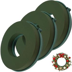 3Pcs Floral Foam Rings 10 Inch Round Floral Wet Foam Ring Foam Ring Flower Arrangement Kit for Florist Wedding Foam Decoration, Green