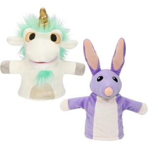 Bluey Unicorse & Bob Bilby Hand Puppet Plush 2-Pack 8-9 Soft Deluxe Fabric, Embroidered Details, Perfect for Toddler Hands, Imaginative Play, Official Bluey Toys