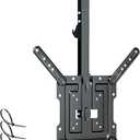 Ceiling TV-Mount Flip Down Folding - 23-55'' Manual Drop Down TV Mount, Fits Flat and Pitched Roof, Height Adjustable, Swivel, Max Load 44 lbs, Max VESA 400x400 mm, Black