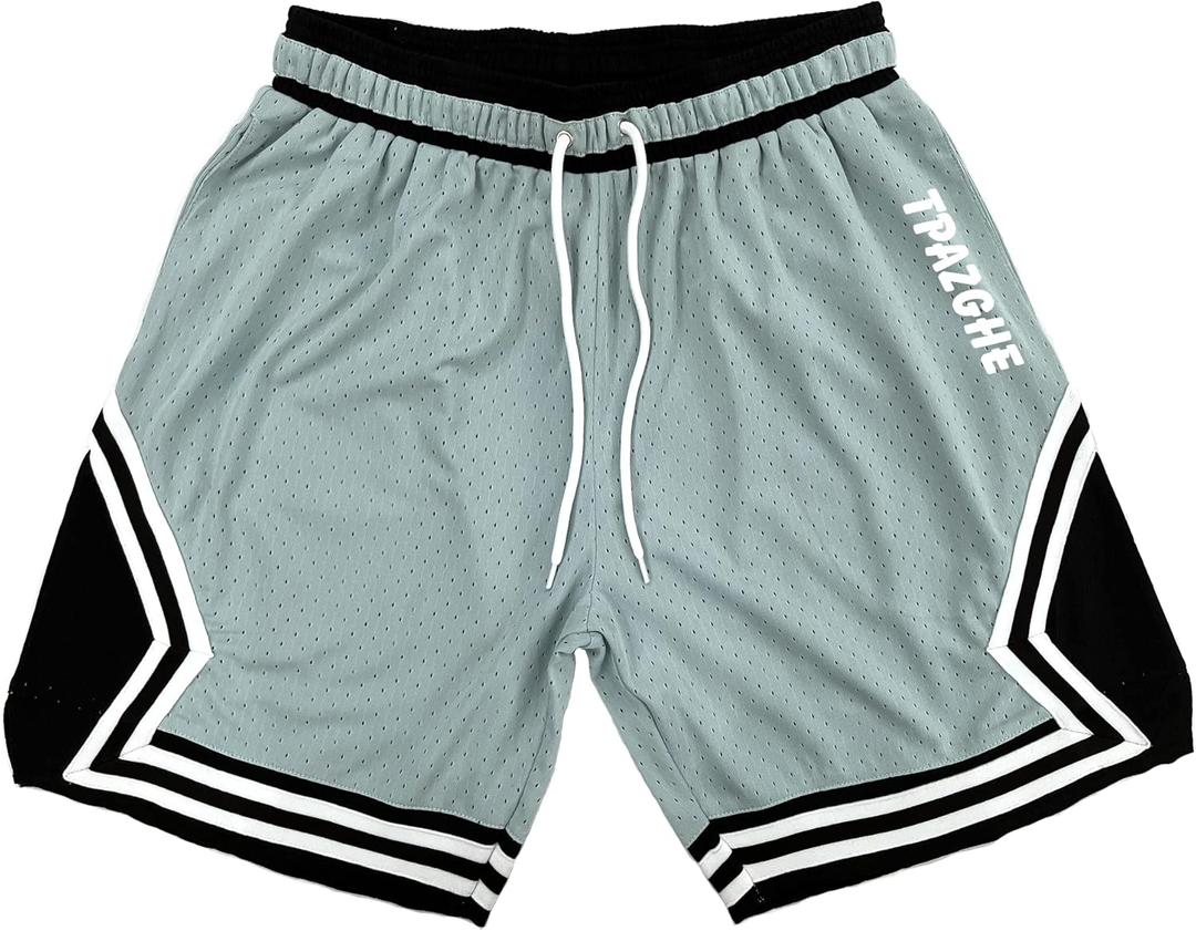 Men Basketball Shorts Graphic Mesh Drawstring Retro Sport Workout Gym Running Athletic Shorts (Medium, Co 5)