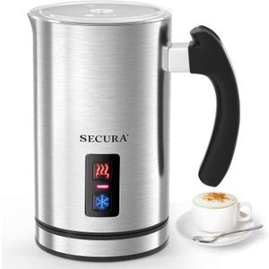Secura Electric Milk Frother, Automatic Milk Steamer Warm or Cold Foam Maker for Coffee, Cappuccino, Latte, Stainless Steel Milk Warmer with Strix Temperature Controls (8.45 oz)