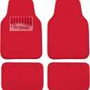 FH Group Universal Fit Full Set Doe16 Faux Rabbit Fur Automotive Floor Mats fits most Cars, SUVs, Trucks and Vans Red