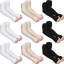 Janmercy 9 Pairs Elder Skin Protector Sleeves Thin Skin Arm Sleeve Bruise Protective from Abrasions Tear Sun Exposure Compression Bruising Arm Protective for Men Women