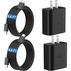 45W Super Fast Charger USB C Android Phone Type C Charger Fast Charging Block with 6.6FT Cord for Samsung Galaxy S26/S26 Ultra/S26+/S25 Ultra/S25/S24 Ultra/S24/S23 Ultra/S22/S21/S20/Note 10, Black