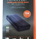 Helix TurboVolt+ 18,000 mAh Power Bank with USB-C and USB-A Ports - Black