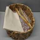 Bread Warmer Basket with Stone - Includes Linen Towel and Clips,Bread Baskets for Serving Tortilla,Sourdough,Terracotta Loaf Warmer Gifts for Hostess Gifts New Home,Sourdough Bakers,Mom Dad Birthday