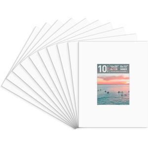 Golden State Art, 10 Pack 16x20 White Picture Mat for 8x10 Photos