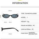 4 Piece Retro Oval Cat Eye Sunglasses for Women Y2k 90s Small Cateye Sun Glasses Trendy Narrow Shades (4Pcs Black+Red+Jelly Tea+Tortoise Tea)