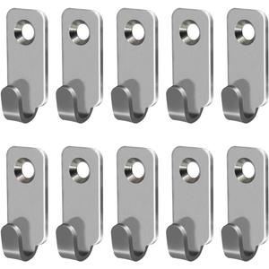 10pcs Heavy Duty Hanger 304 Stainless Steel Wall Mounted Mini J Hook for Mirror Picture Frames Hanging Wire/D Rings/Keyhole Hangers