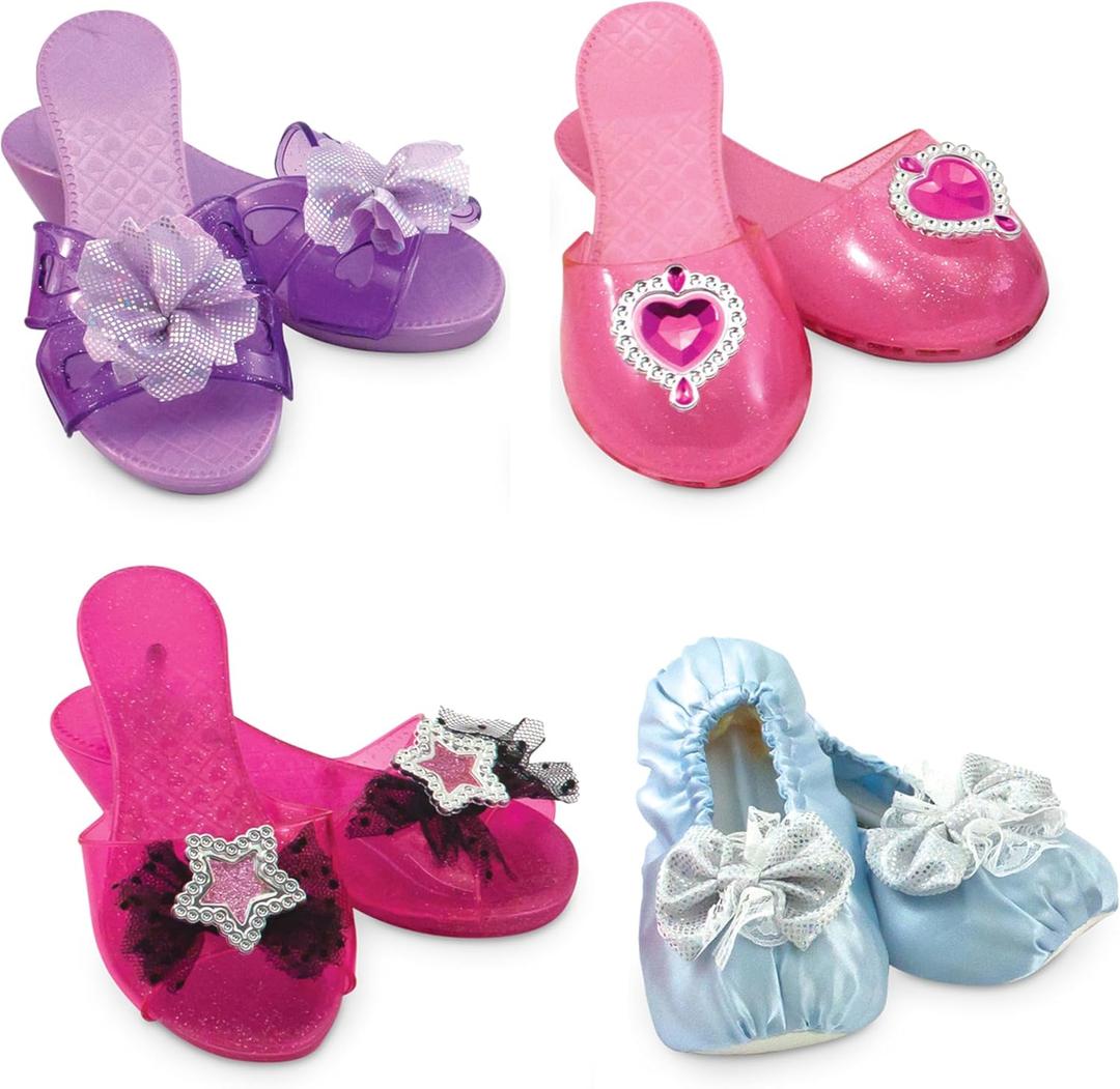 Melissa & Doug Role Play Collection, Step in Style! (Set of 4 Pairs, Frustration-Free Packaging), Multi-colored, Standard