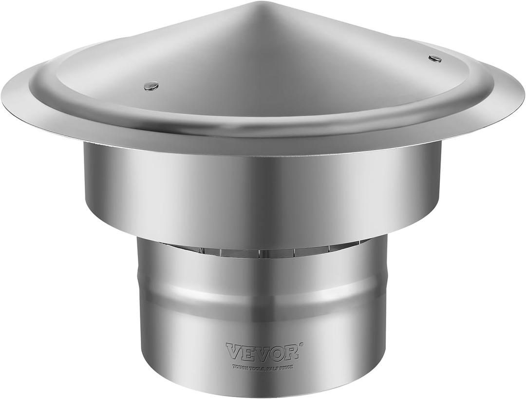 VEVOR Chimney Cap 6 inch All Weather & Reinforced Screws & Easy Installation, for Perfect Insulation Vent Cover Outside, Silver VEVOR Chimney Cap 6 inch All Weather & Reinforced Screws & Easy Installation, for Perfect Insulation Vent Cover Outside, Silver
