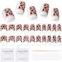 Semi Cured Gel Nail Strips|Works with Any UV/LED Lamps|20 Pcs Gel Nail Stickers|Long-Lasting Two Weeks and Easy to Apply & Remove|Leopard Print, Pack of 10