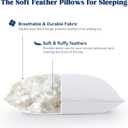 puredown Goose Feather Down Pillows Standard Size Set of 2, Soft Fluffy Luxury Hotel Collection Bed Pillow for Back, Stomach or Side Sleeper.