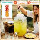 2 Pack 2 Gallon Glass Drink Dispenser Glass Beverage Dispenser with Stand Spigot Drink Coasters and Filter Leakproof Water Jar Clear Iced Drink Jug for Parties Juice Lemonade Picnics Fridge