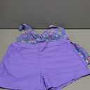 ROSEWE Womens Tankini Bathing Suits, Two-Piece Smocked Swim Dress, Print Swimsuits with Board Shorts (X-Large, Purple Floral)