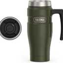 THERMOS Stainless King Vacuum-Insulated Travel Mug with Handle - 16oz, Army Green - Thermos Tumbler for Hot & Cold Drinks - Leak-Proof & Sweat-Proof Stainless Steel Coffee Mug with Lid for Commuting