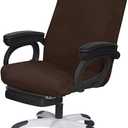 SARAFLORA Office Chair Covers- Medium, Brown- Removable Computer Chair Covers for Office Chair with Zipper for Universal Rotating Chair Desk Chair Cover Chair Seat Washable Protector for Pets