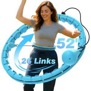 JKSHMYT Infinity Weighted Hula Exercise Hoop, for Adults Women Weight Loss Plus Size, 26/30 Detachable Links