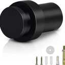 KOLAKO Door Stop, Floor Door Stopper Black for Bottom of Door, 2 Inch(50mm) Heavy Duty Commercial Cylindrical Modern Doorstop with Rubber Bumper, Wall Protector (1 Pack)