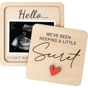 KATINAT Grandparent Reveal Keepsake, Pregnancy Announcement for Grandparents, Baby Announcement Sign, Ultrasound Picture Frames Wooden Keepsake Box, First Time Grandparents Gift