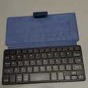 CACOE Wireless Keyboard with Stand, Mini Keyboard for Cell Phone, Ultra-Slim Portable, Foldable, Dual-Channel QWERTY with Stand Holder for Smartphone and More iOS Android Windows, Ocean Blue