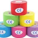 MUEUSS Kinesiology Tape,Sports Tape,Athletic Tape Elastic Cotton Precut Strips,Waterproof Tape for Muscles,Knees,Shoulders Plantar Fasciitis Pain Relief (6rolls MixcolorA)