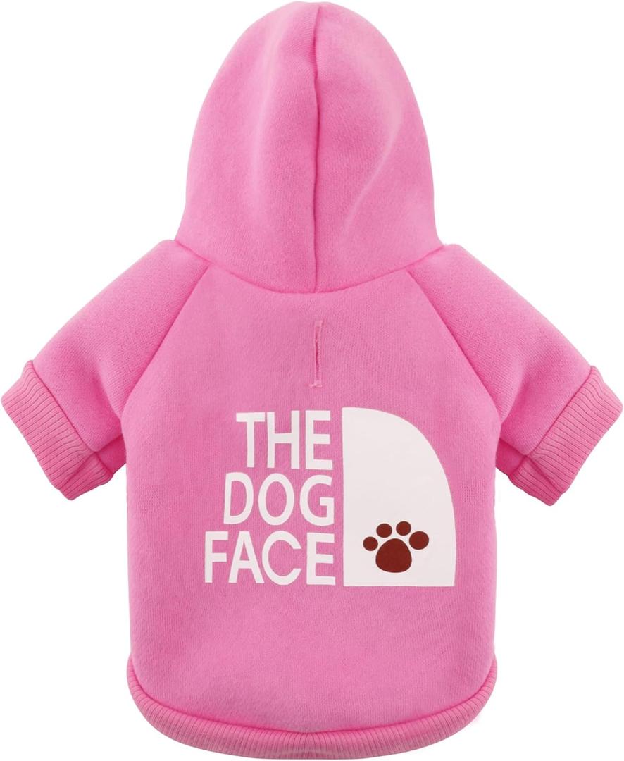 Paiaite Pink Chihuahua Dog Hoodie: Keep Your Pup Warm and Stylish with a 'The Dog Face' Printed Sweatshirt, Pet Clothes, and Sweater Coat All in One Perfect for Winter and Cool Summer Nights! Pink M (M-(5~11lb) | Chest(~17.7"))