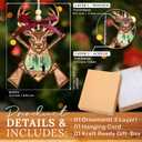 2 x HEXMOZ Deer Christmas Ornament - Hunting Ornaments for Christmas Tree - Deer Hunting Gifts for Men, Grandpa, Dad, Husband - Hunter Gift Ideas - Acrylic Wood Holiday Decoration Ornaments