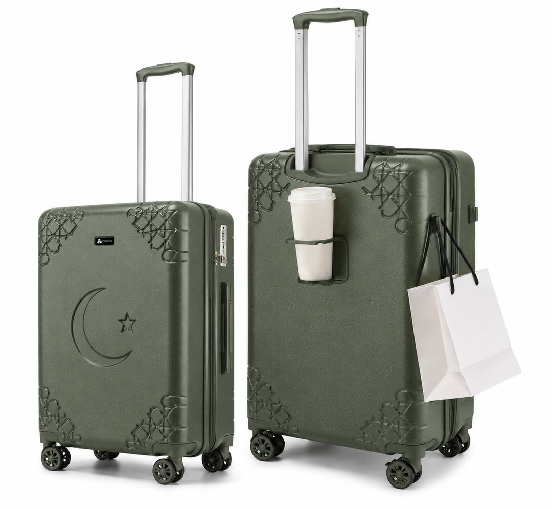 Somago 20" Expandable Hardside Suitcase with RPO Material | Swivel Caster with Cup Holder, Scratch-Resistant & Wear-Proof Surface for Smooth Rolling.