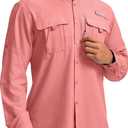 Pudolla Men's Sun Protection Fishing Shirts Long Sleeve Travel Work Shirts for Men UPF 50+ Button Down Summer Shirts with Zipper Pockets XL