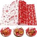 Fumete 80 Pcs Christmas Wax Paper Sheets for Food Snowflake Hoho Wax Paper Wrapping Bulk Deli Parchment Baking Paper Sandwich Candy Cookies Waterproof Wrappers Oilproof Basket Liners (14 x 10 Inch)