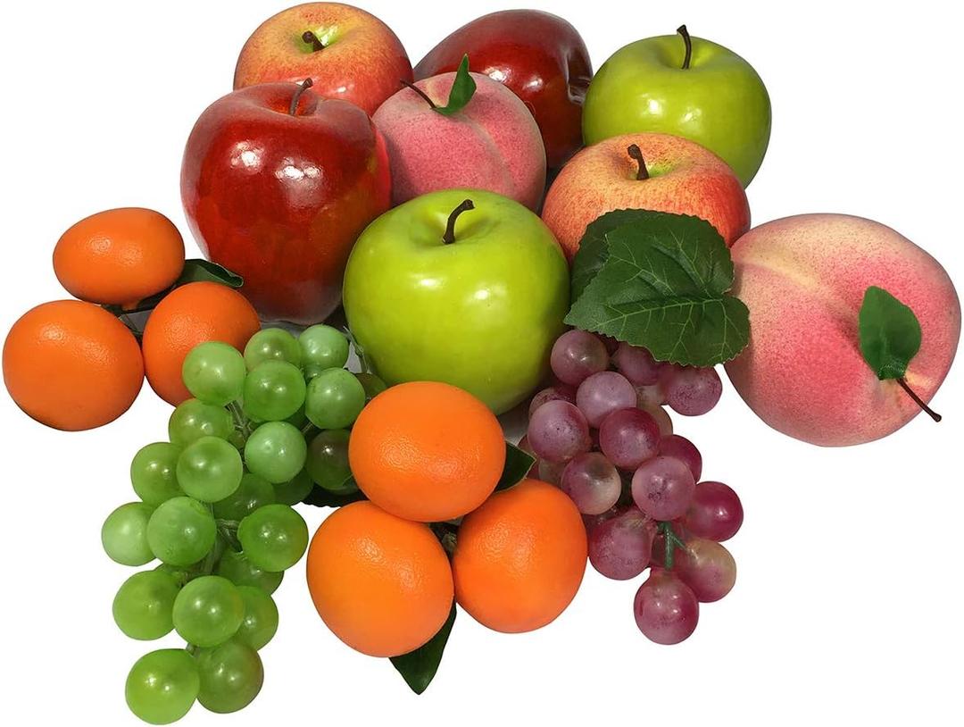 Artificial Fruit Fake Simulation Fruit for Home Kitchen Party Photography Prop Wedding Decoration (12Pcs Mix)