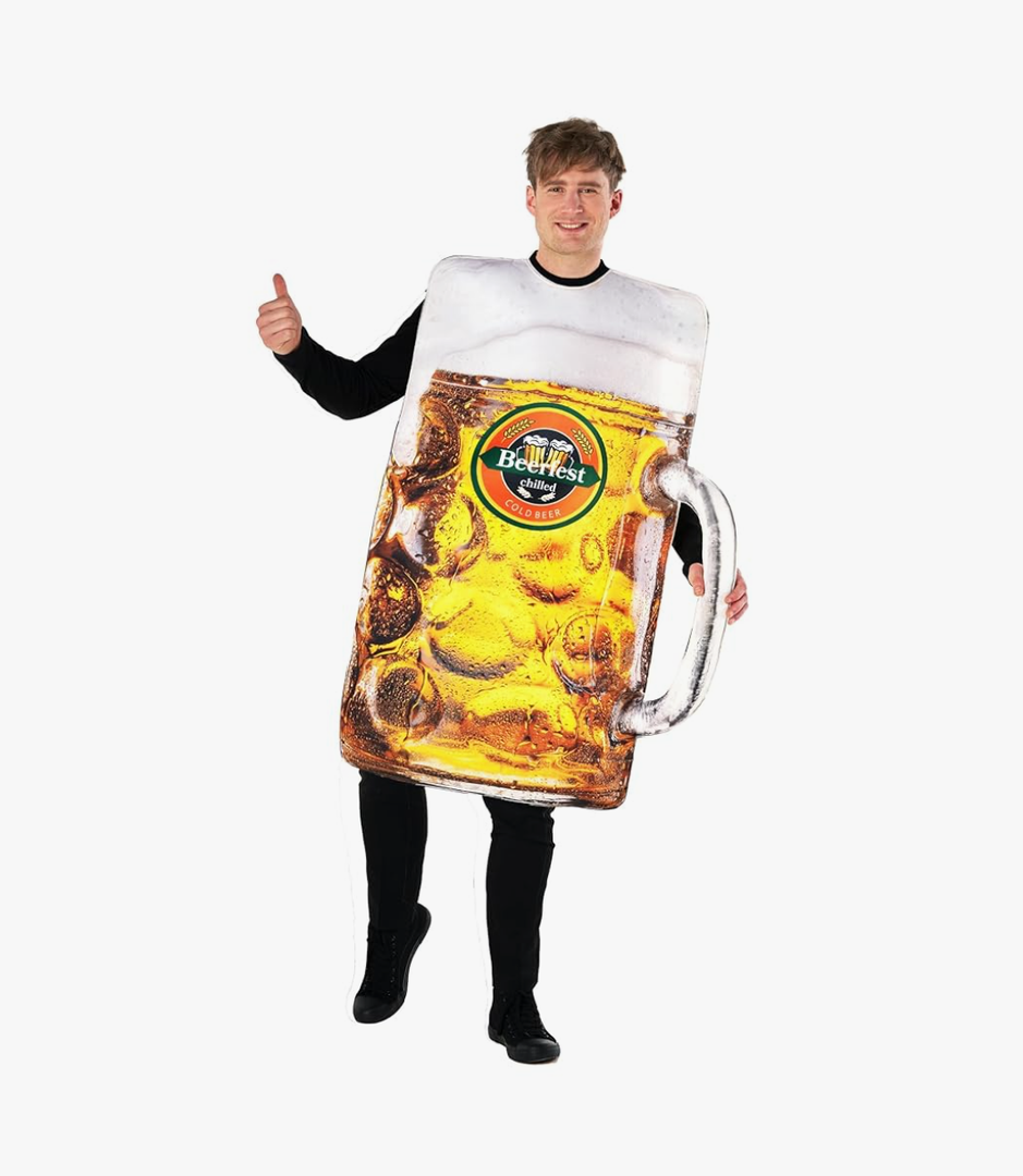 Morph Mens Beer Costumes for Adults Inflatable Stein Beer Halloween Costumes for Men Oktoberfest Alcohol Costume One Size