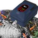 AQQA Aquarium Air Pump,AC/DC Battery Air Pump for Pond Fish Tank,9 Gear Adjustable Air Volume,IPX6 Waterproof Rechargeable Bubbler Aerator for Outdoor Fishing Breed Aquatics (20W) (20W 380GPH Up to 1500 Gal)