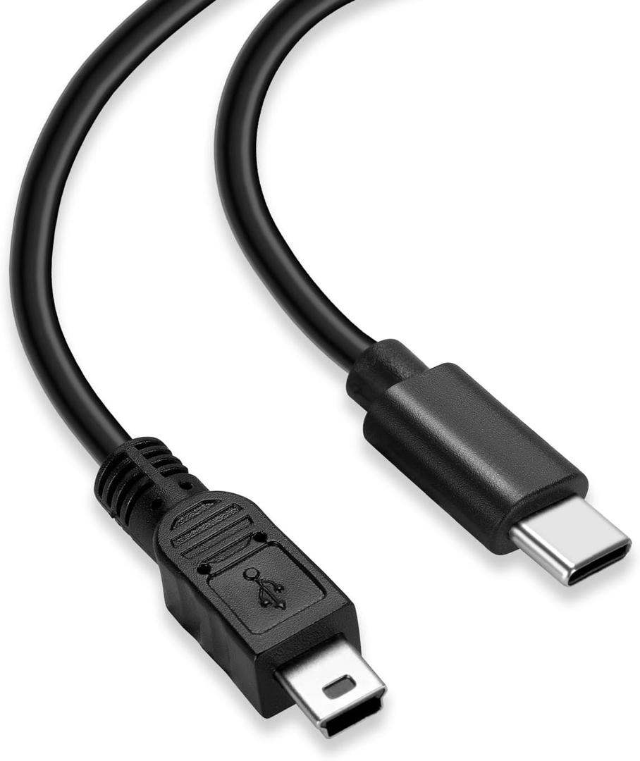 Mini USB to USB-C Charging Cable for Logitech Creators Blue Yeti USB Microphone, Garmin GPS, PlayStation 3 Controller, TI-84 Plus CE Graphing Calculator, Camera, Dash Cam, MP3 & More