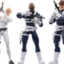 Marvel Legends Series S.H.I.E.L.D. Nick Fury Jr., Sharon Carter, and Dum Dum Dugan Action Figures