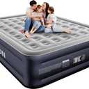DIVON King Air Mattress with Built in Pump Raised, 3 Min Self Inflatable Mattress, 18 Blow up Mattress for Adults, 750 LBS Portable Air Bed for Guest, Camping, Travel & Floor, Dark Blue, 80"L x 76"W x 18"Th