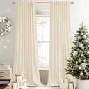 StangH Ivory White Curtains 102 inches Long Super Soft Velvet Light Dimming Privacy Protect Window Drapes for Nursery Kids Bedroom/Baby Playroom, W52 x L102, 2 Panels