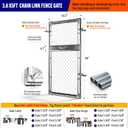 3x5FT(31.5"W x 59.0"H) Heavy Duty Chain Link Gate Easy Installation, Galvanized Steel Chain Link Gate Kit for Yard丨Pet Enclosure丨Backyard（Includes Galvanized Steel Pipes）