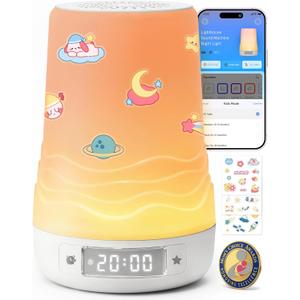 Mewaii White Noise Sound Machine Baby & Adult, 360 RGB Night Light, AI Cry Detection, App Control, 100 Soothing Sounds, Sleep Routine Builder, Kids Nursery Baby Essentials Shower Gift Toddler Bedroom