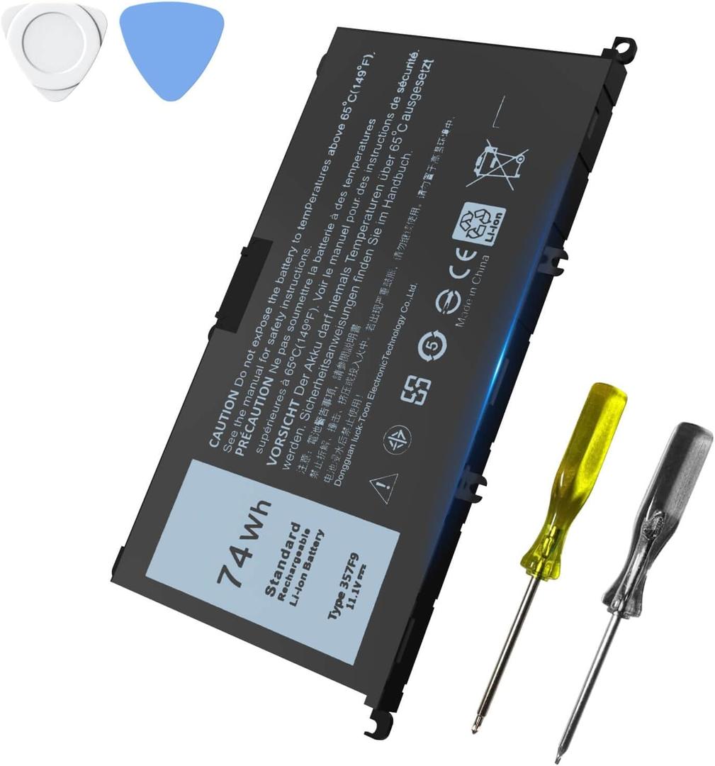 74Wh 357F9 Laptop Battery Compatible with Dell Inspiron 15 5000 7000 Gaming 5577 5576 7557 7559 7566 7567 Series 0GFJ6 P65F 71JF4 P65F001 P57F 0357F9 INS15PD P57F003 071JF4 11.1V
