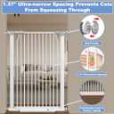 Extra Tall Baby Gate, 40.55" Tall, Fits 40.6"-54.7" Wide Openings, Pressure Mounted Walk-Through Dog Gate, 1.37" Narrow Bar Spacing, Auto Close, White